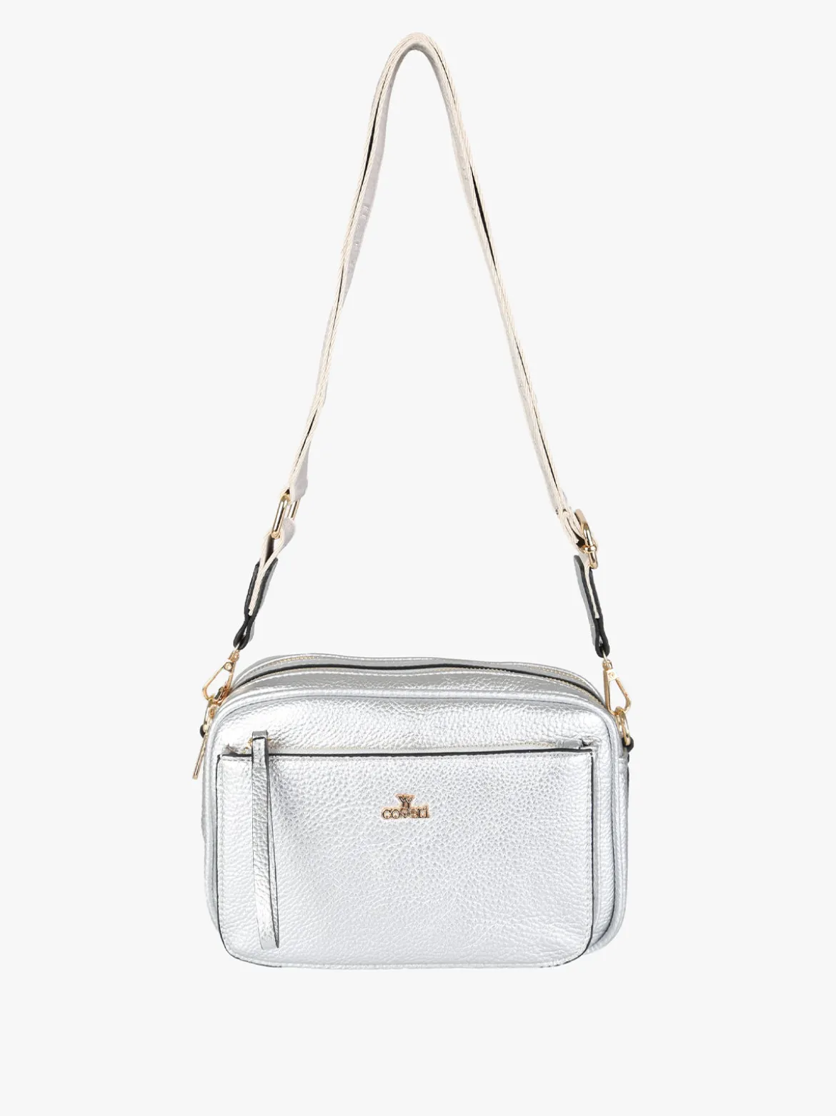 You Young Coveri Borsa a tracolla da donna in ecopelle - argento