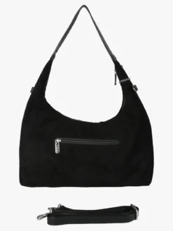 You Young Coveri Borsa hobo da donna in tessuto scamosciato con borchie - nero