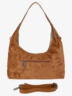 You Young Coveri Borsa hobo da donna in tessuto scamosciato con borchie - marrone