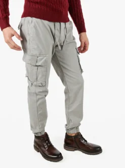 Zeta Pantaloni cargo da uomo con coulisse - grigio chiaro
