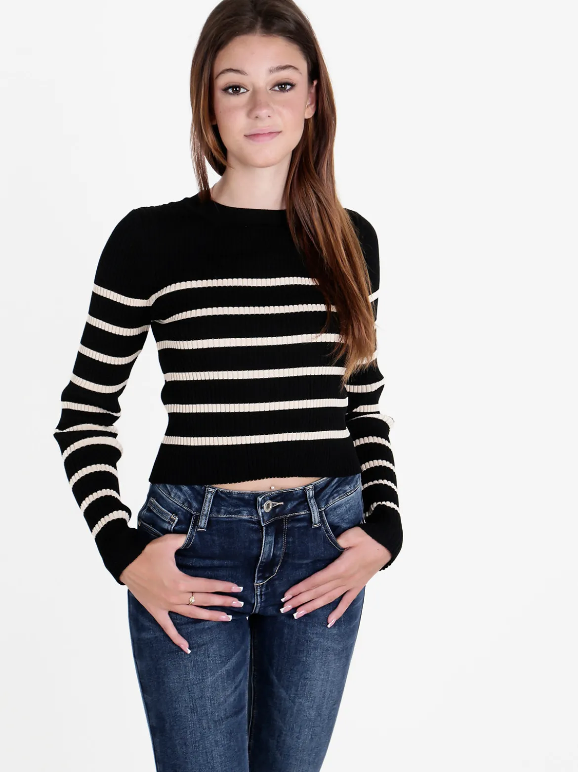 Z Studio Pullover donna in maglia a costine